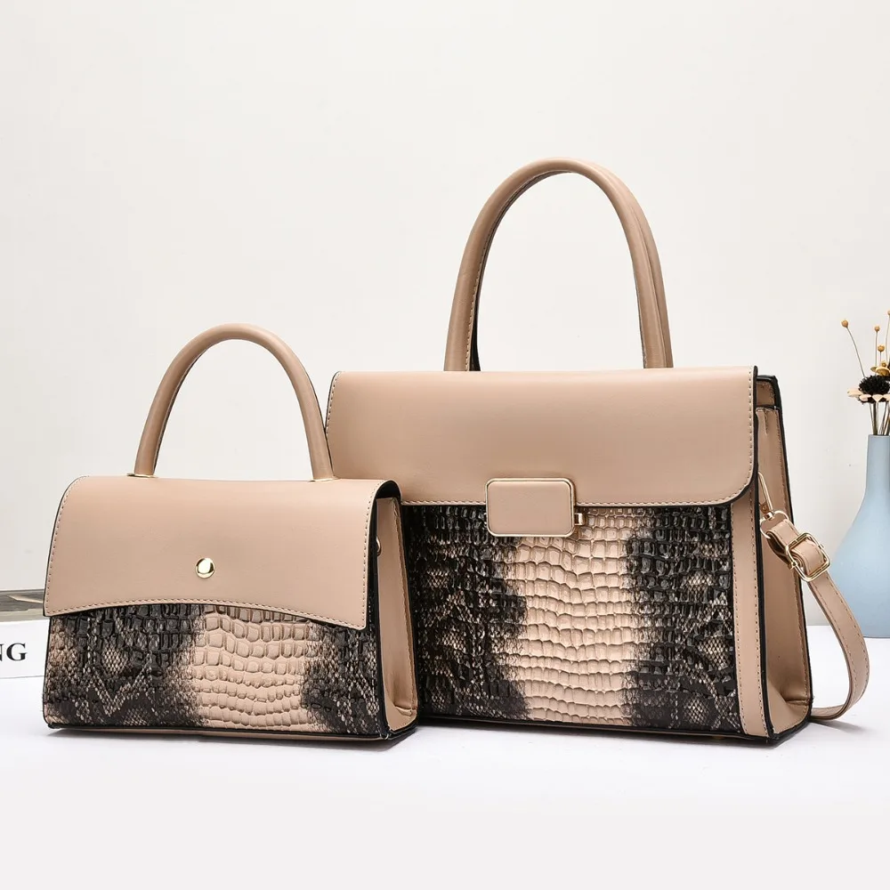 

New Two-Piece Fashionable Women's Bag Stone Pattern Handbag Multi-Function Shoulder Crossbody Bag