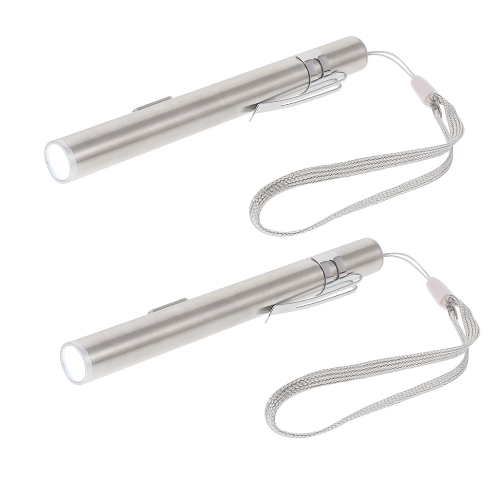 2Sets Rechargeable Pen Flashlight Medical Grade LED Lamp for Patient Assessment Compact Size Fits Pockets Bags