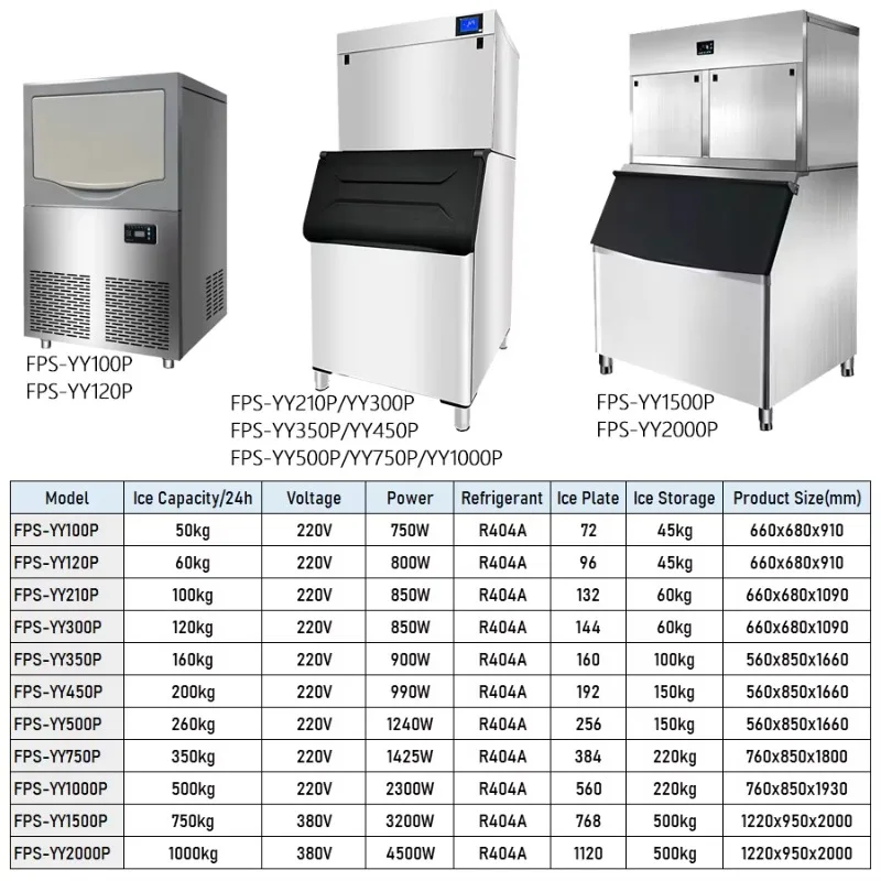Ice Machine 500kg Crescent Ice Block Making Machine Price Automatic Commercial Ice Maker Machine for Business Tea Cup