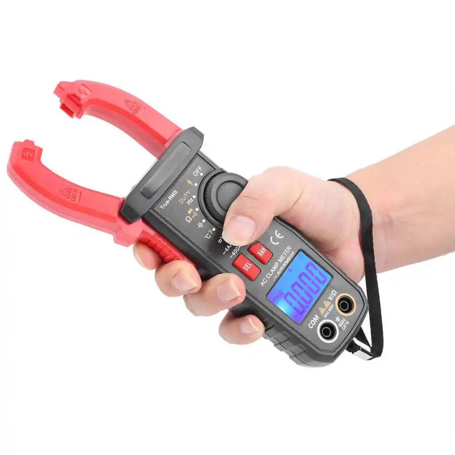 ETCR6420 600V Clamp Meter Multimeter Auto Range Digital AC DC Voltage True RMS Capacitance 10mF NCV Temperature Tester