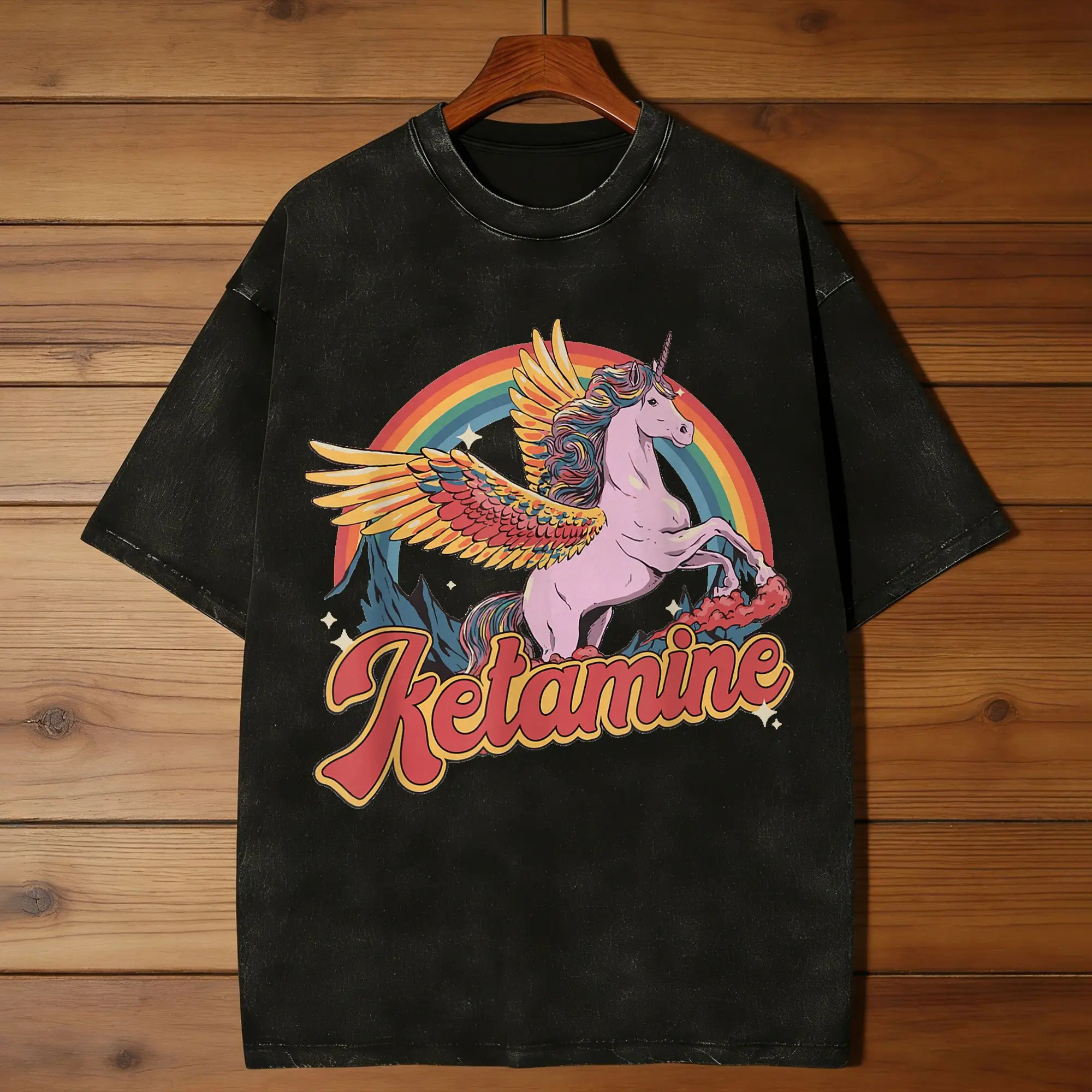 Camiseta Keta Ketamine Horse, camisetas de moda, camiseta divertida Y2K de manga corta, ropa informal de verano con cuello redondo de talla grande