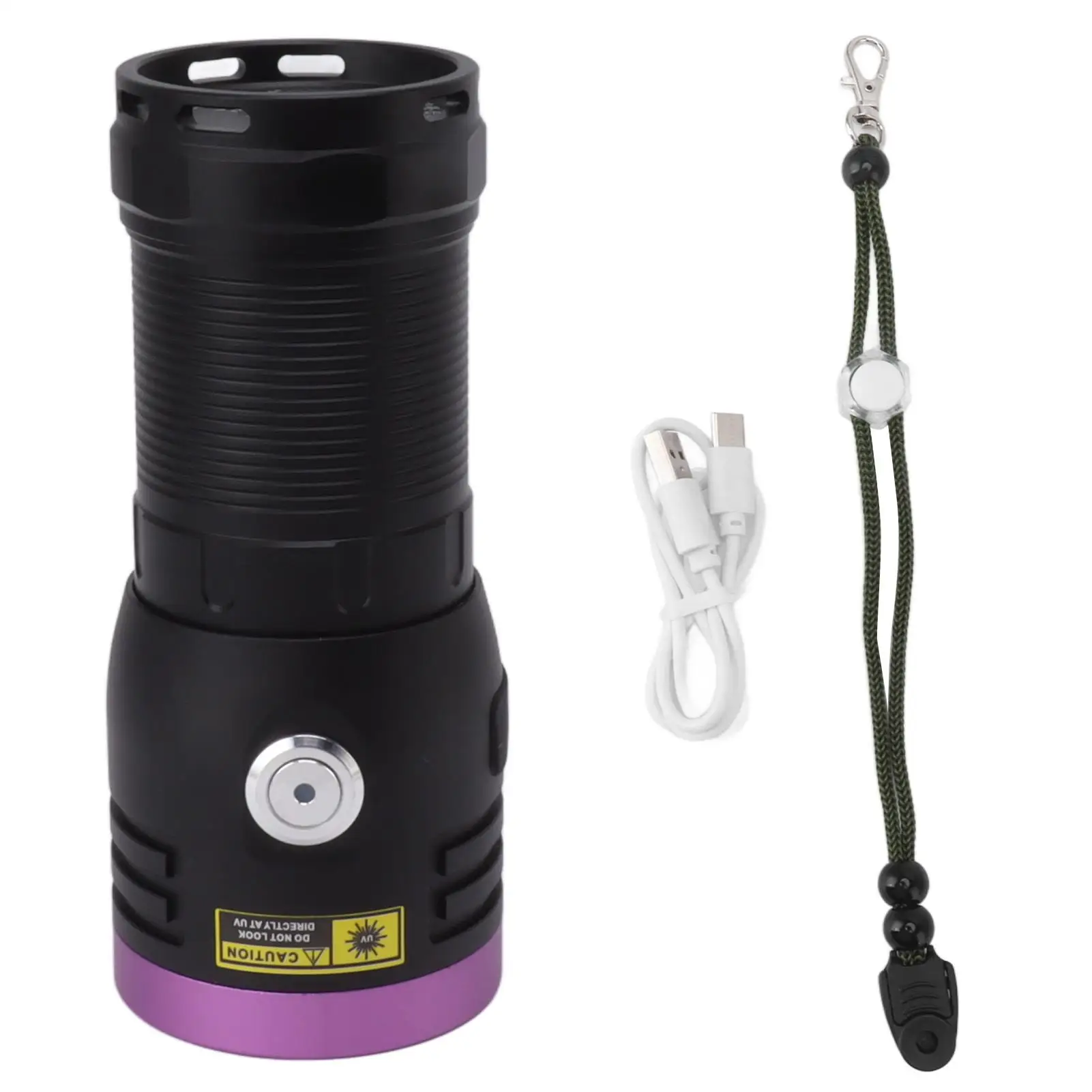 

Rechargeable UV Flashlight with 4 Lamp Beads - Anti-Slip Design for outdoor Use & Efficient Heat Dissipation