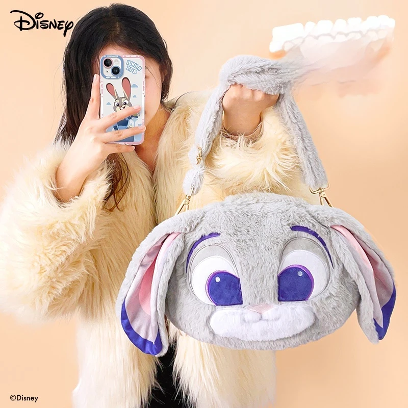 Disney 2024 Zootopia New Fox Plush Bag Large Shoulder Bags Plush Toy Dolls Shoulder Bags Leisure Fashion Plushies Handbags Gifts