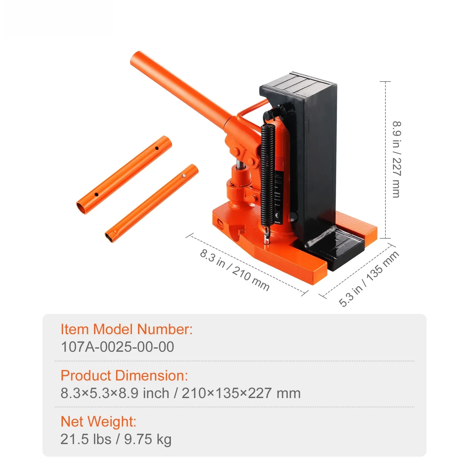 SucceBuy Hydraulische Teen Jack 2.5-10T Op Teen Teen Jack Lift 5-20T Op Top Lift Capaciteit Machine Jack Lucht Hydraulische Jack voor Industrie