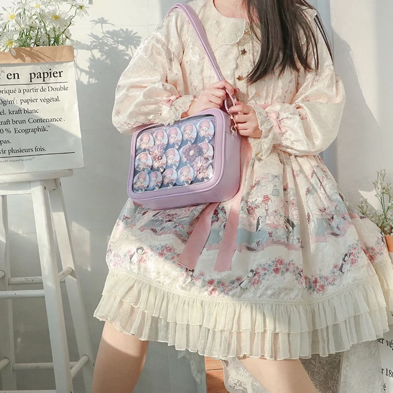 Giapponese Kawaii Itabag per le donne piccole borse a tracolla in pelle PU trasparente borsa a tracolla ragazze borse e portamonete Ita Bag JK