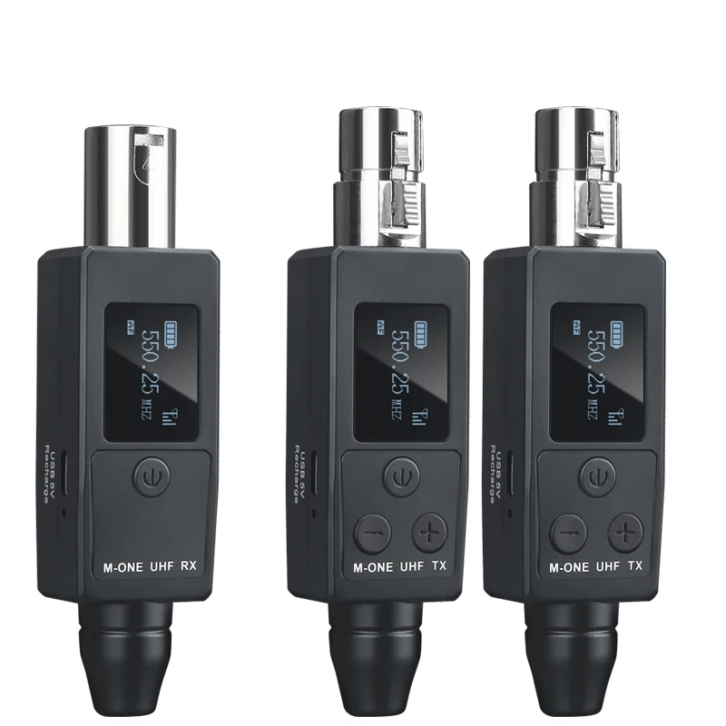 M-ONE 2 canaux UHF Microphones DSP Filaire Au Système Sans Fil XLR Émetteur Récepteur Signal Adaptateur Pour ociamique 48v Condenseur