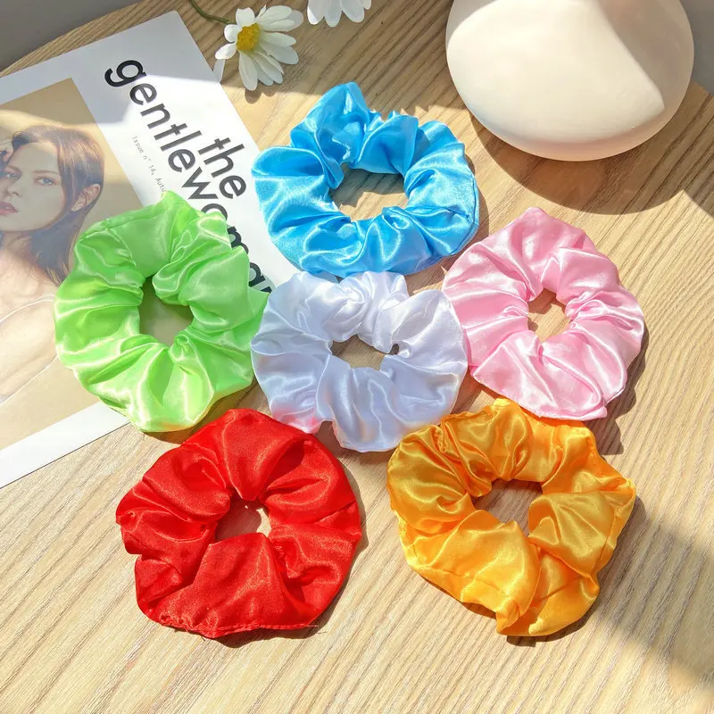 10pc LED Hair Scrunchie Light Up Hair Scrunchy Ponytail Holder Headwear Elastic Satin Hair Bands Girl Hair Accessories for Party