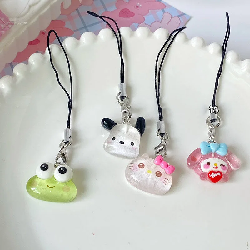 

Sanrio Hellokitty Mymelody Pachacco Keroppi Mobile Phone Pendant Girl Heart U Disk Bag Pendant Kawaii Mobile Phone Rope