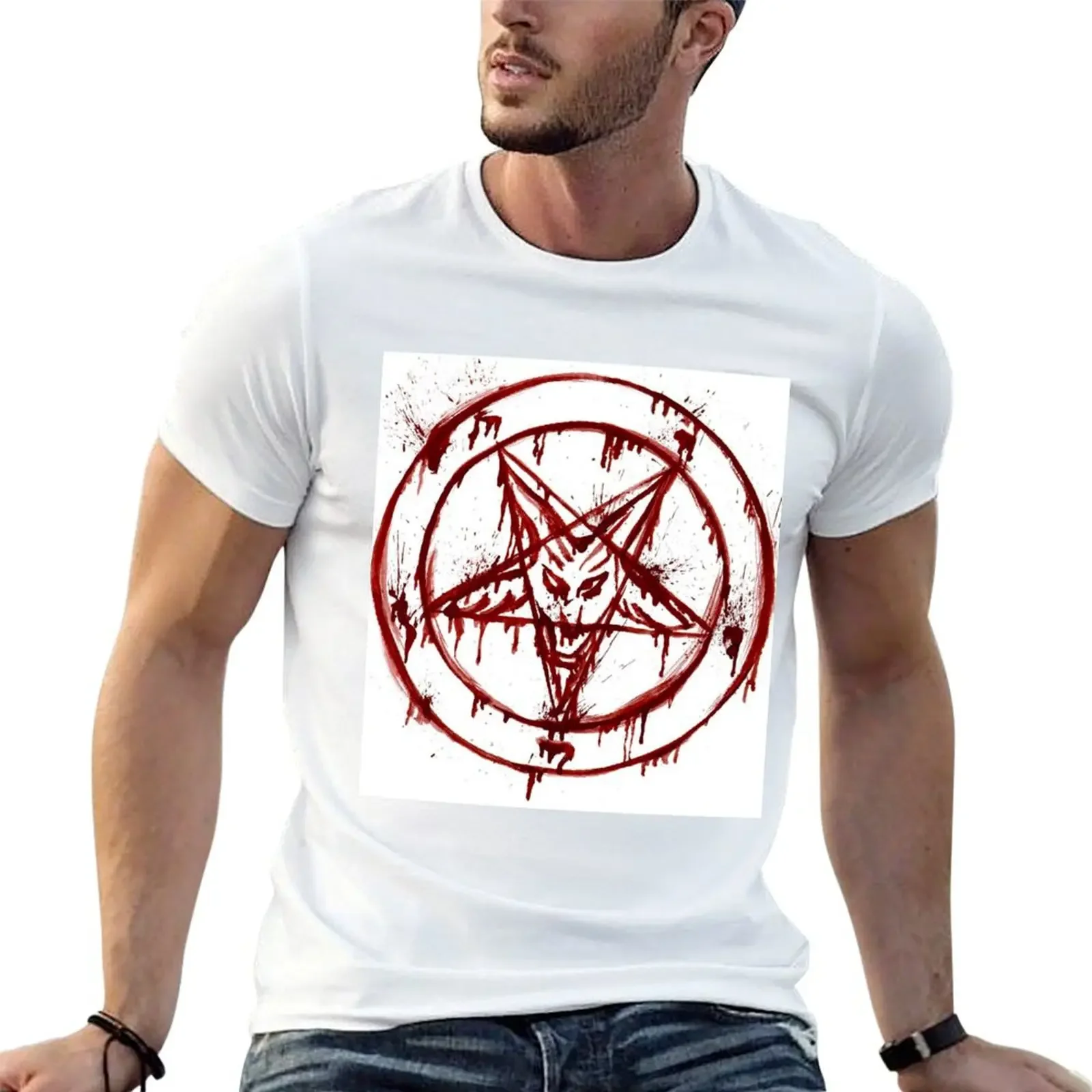 

Pentagram T-Shirt baggy shirts rapper graphic tees plus sizes korean fashion vintage t shirt men