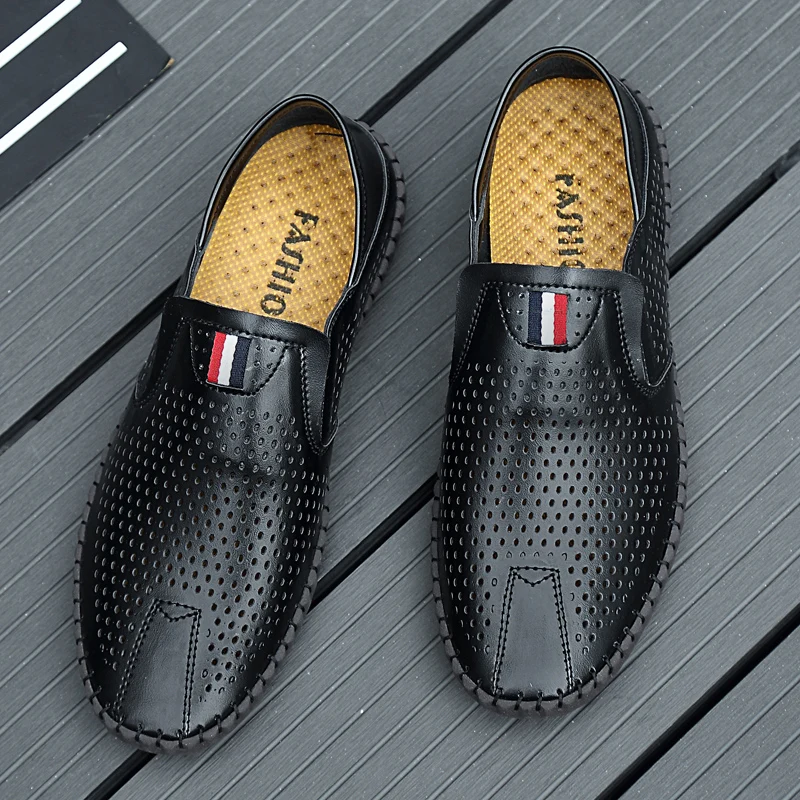 Valstone's best-selling men's summer leather loafers, soft casual shoes for one foot, comfortable driving flat shoes