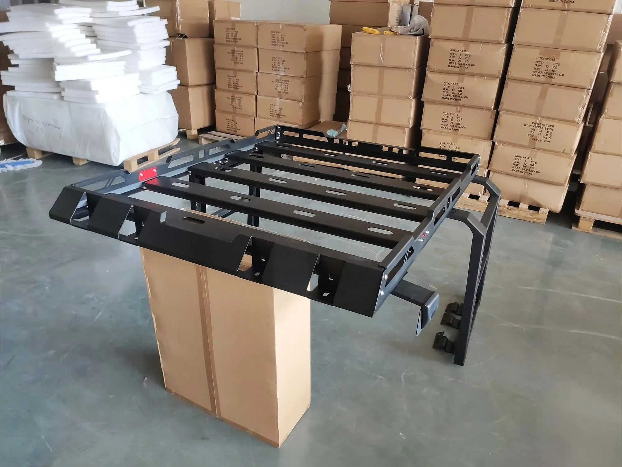 JK JL 2/4 door vehicle black powder coated 63kg steel roof rack with ladder luggage rack