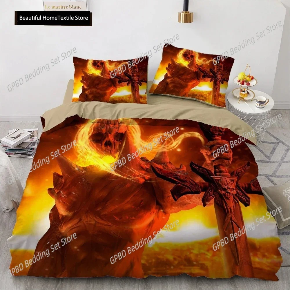 

3D Horror Skull Demon Duvet Cover Set Skeleton Gothic Monster Bedding Set Black Comforter Cover For Boys,full Queen Size