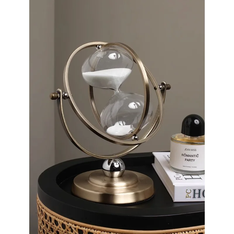 

Light luxury hourglass timer high-end bookcase decoration ornament