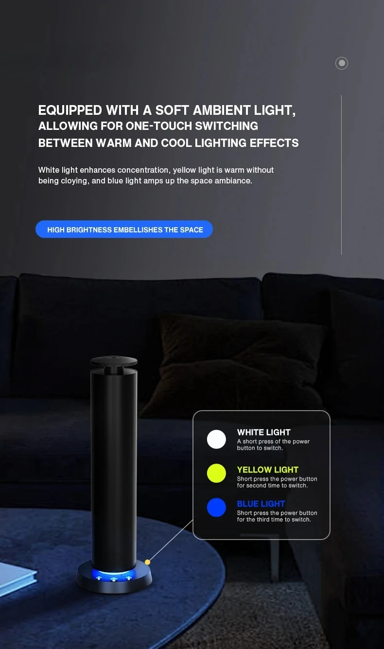 Home Fragrance Perfume Bluetooth Aroma Diffuser Battery Metal Material Air Flavoring 120ML Essential Oil Capacity Column Machine