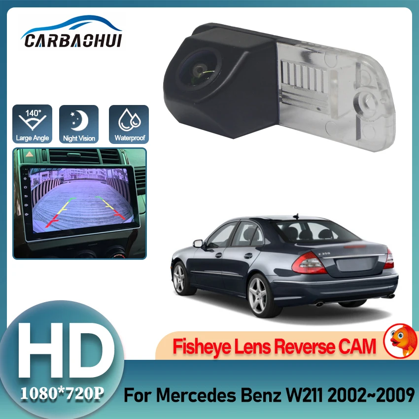 สํารองด้านหลังดูกล้องสําหรับ Mercedes Benz W211 2002 2003 2004 2005 2006 2007 2008 2009 HD Night Vision ป้ายทะเบียนกล้อง