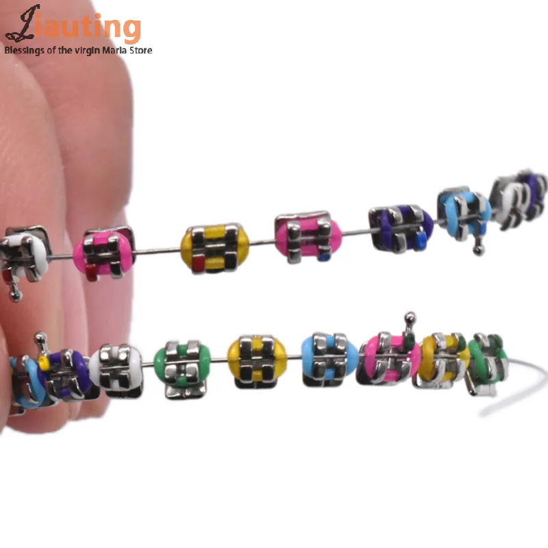 1 Pack Temporary Tooth Decoration With Metal Wires Multicolour Metal Bracket Orthodontic Ligature Ties Dentist Material