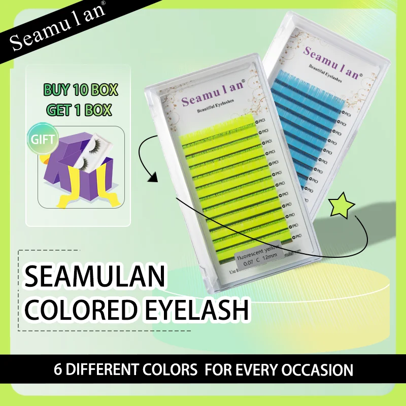 Yellow Color Lashes Russian Volume Eyelashes Extension False Eyelash Extension Mink Lash Extension Supplies Color Makeup Tool