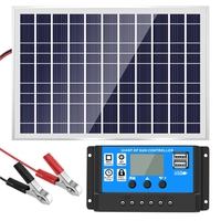 30W 12V Solar Panel Battery Charger+40A Controller For RV Car Boat Home Camping