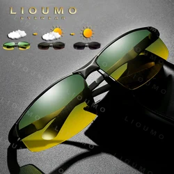 Top Quality Square Sunglasses Polarized Men Photohcromic Night Vision Glasses Women UV400 Anti-Glare Driving Goggle zonnebril