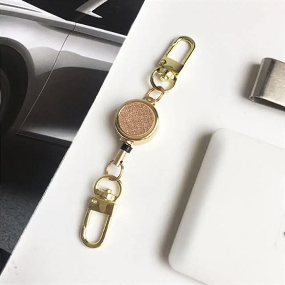 Extendable Retractable Badge Reel Pull Keyring Easy Pull Buckle ID Lanyard Key Ring Name Tag Chest Card Metal Badge Holder