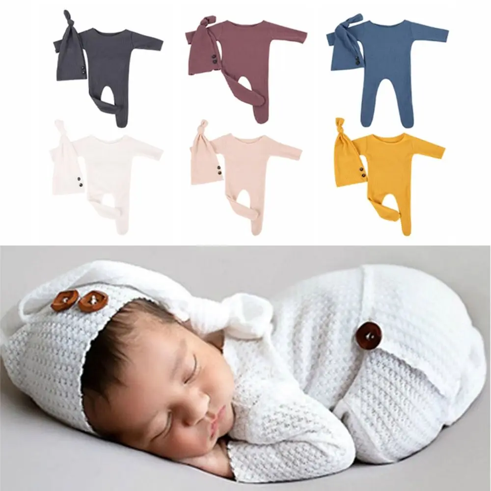 2 قطعة/المجموعة الإبداعية الوليد التصوير الدعائم الكروشيه متماسكة أزرار الوليد الدعامة مجموعة القدمين بلون الوليد التقطت الصور الزي #3