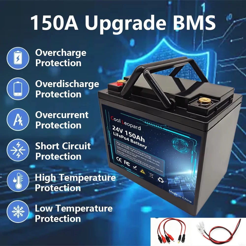 

LiFePO4 32140 Battery 24V 150AH Built-in 120A BMS RV Rechargeable Lithium Iron Phosphate, Solar Marine Overland Off-Grid Battery