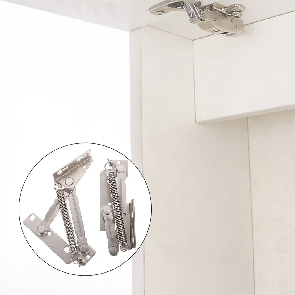 

2Pair Spring Hinge Cabinet Door Lift Folding Sofa Bed Support Stable Durable Easy Install Lift and Up Hinges