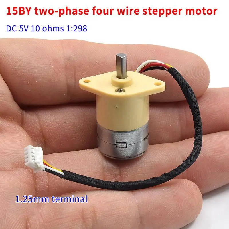 15BY Mini 15mm 2-Phase 4-Wire Gear Stepper Motor Micro Full Metal Gearbox Gear Stepping Motor DIY Smart Car Robot Monitor Camera