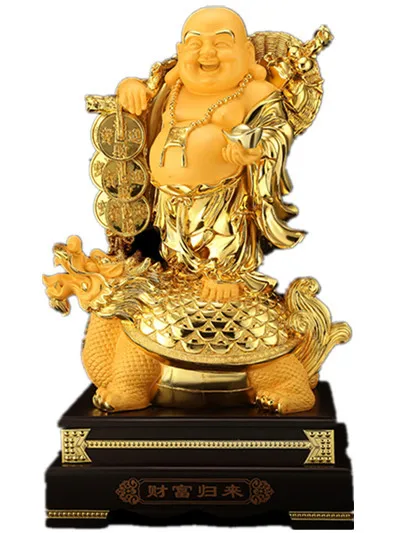 

Aureate resin Laughing Buddha statueMaitreya Buddha decoration living room big belly Buddha decoration entrance door sculpture