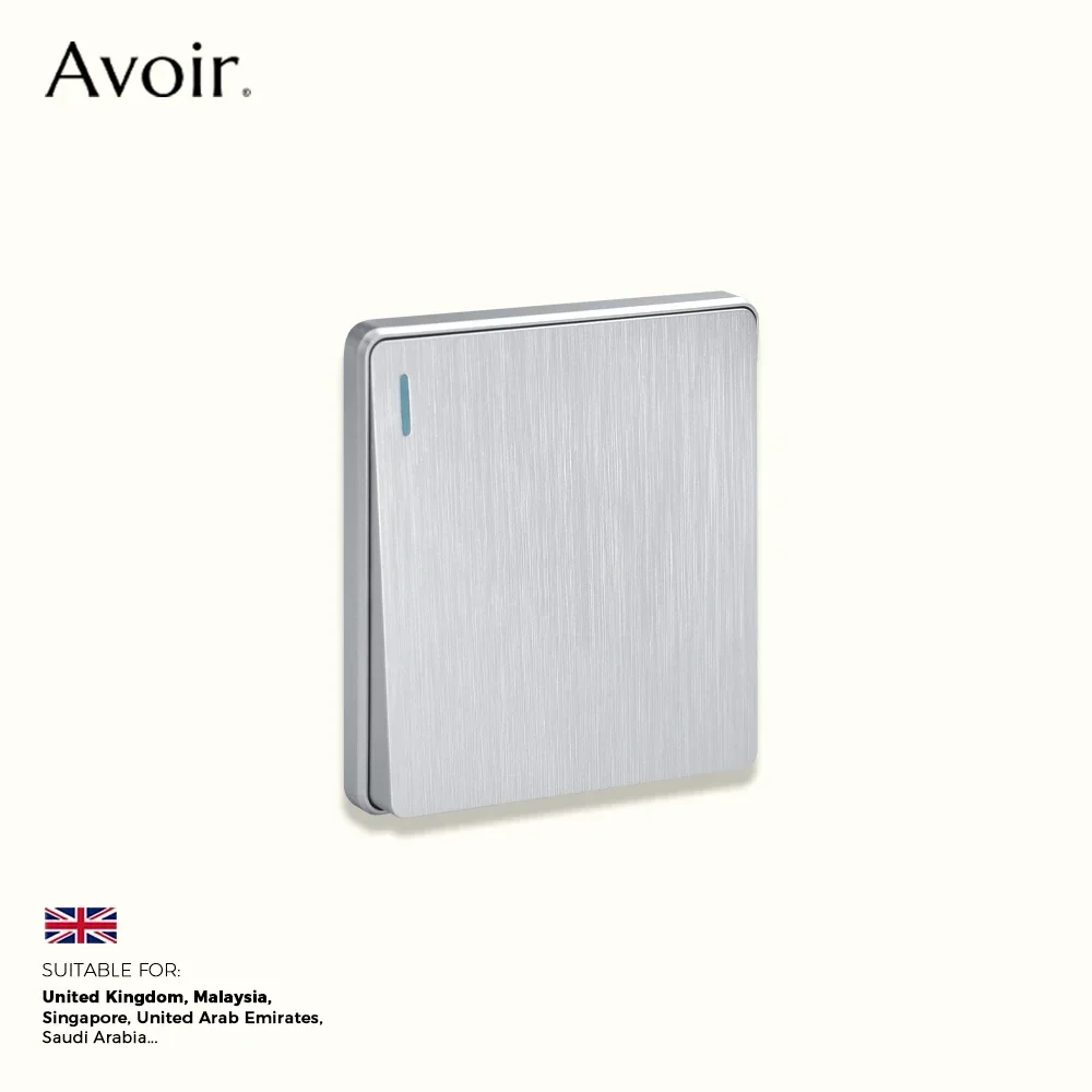 

Avoir Silver UK Wall Socket With Usb Light Switches For Houses Universal Double 5-Pin Wall Power Outlet Dimmer Switch 86 Type