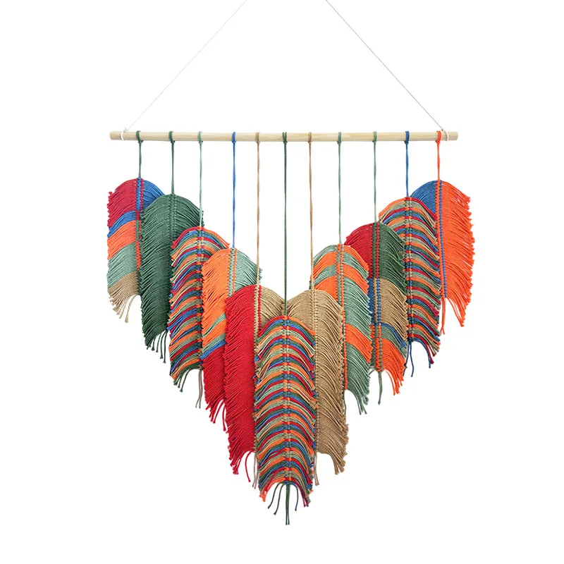 

DSA colored leaf tapestry wall leaf green homestay entrance hand-woven decorative tapestry