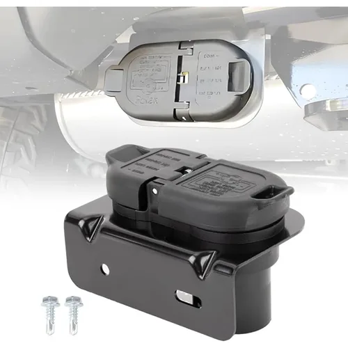 Imagen 2 del producto Conector de enchufe de remolque 56055632AC, enchufe de remolque de 7 vías para parachoques con soporte para Ram 1500 2500 3500 Grand Cherokee 2011-2022