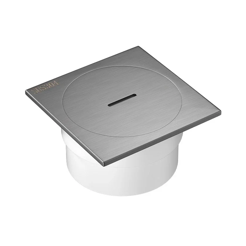 Imagem -06 - Stainless Steel Gun Gray Floor Drain Dreno do Chuveiro com Porto de Limpeza Drenagem para Banheiro e Varanda 304