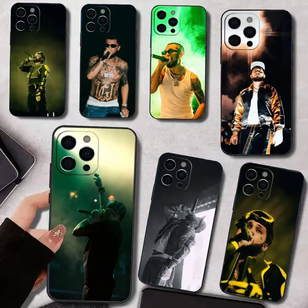 J-Jc Reyes JC REYES Tour 2025 funda de teléfono para iPhone17,16,15,14,13,12,11 Plus,Pro Max funda negra suave