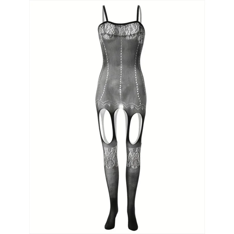 Lace Mesh Bodystockings EroticLingerie High Fishnet Pantyhose Female Sexy Open  Lingerie  Sexy Bodysuit Lace Bodysuit Body Suit