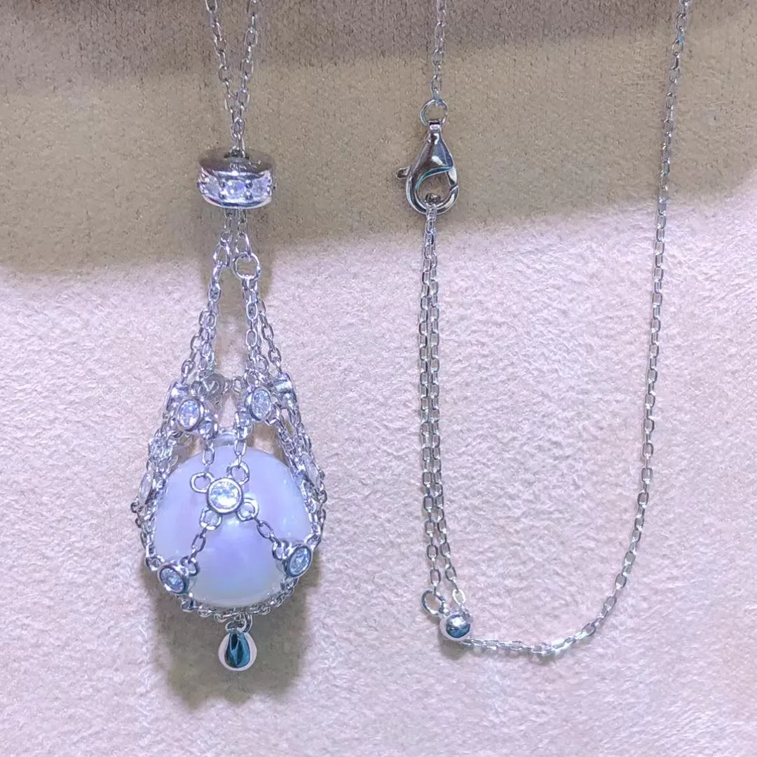 

Ожерелье из стерлингового серебра S925 длиной 80 см, цепочка, фурнитура для ювелирных изделий, крепления, детали, крепления для жемчуга 15-17 мм