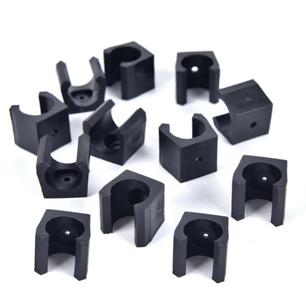 12Pcs Billiard Cue Holders 1.9x1.8x1.8cm Wall Hanging Fishing Rods Holder Plastic Sticks Holder Clips Fishing Accessories