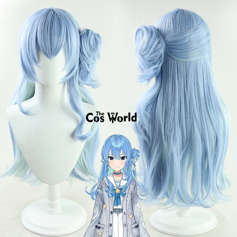 Virtual YouTuber VTuber Hololive Hoshimati Hosimati Suisei Halloween Anime Cosplay Wig Rambut Sintetis + Topi Wig