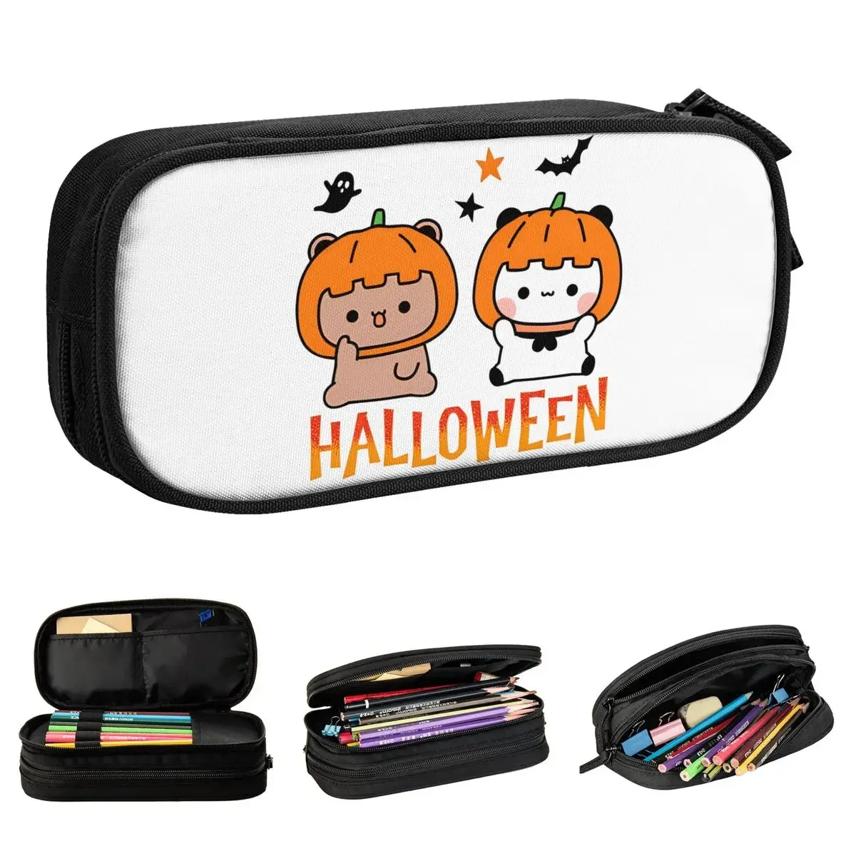 

Bears Bubu Dudu In Love Halloween Pumkin Pencil Case Creative Pen Bag Kids Large Storage Office Gift Pencilcases