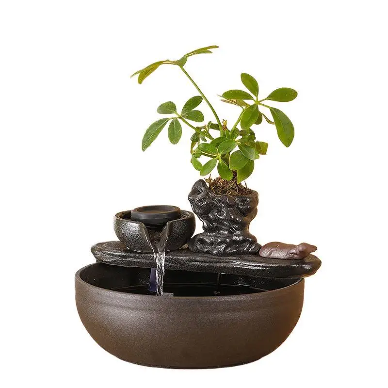 

Ceramic fish tank flowing water circulation ornament company desktop living room home interior lucky decoration housew