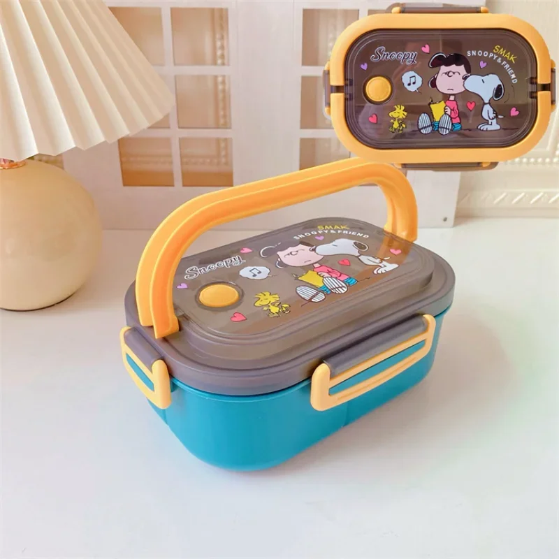 Snoopy Cartoon Portable Lunch Box per bambini Student Sealing contenitore per isolamento alimentare a tenuta stagna Bento Box Women Lunch Box