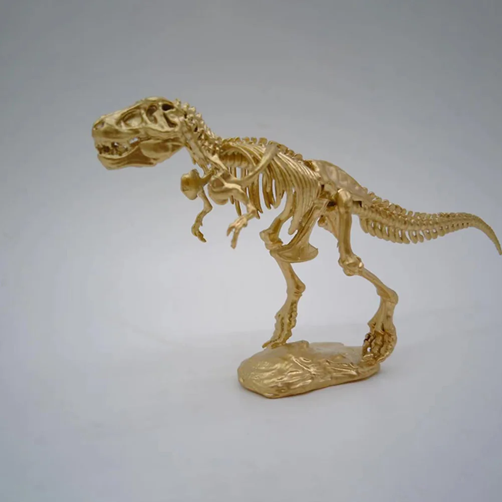 

Dinosaur Figurine Statue Golden Bedroom Tabletop Alloy Craft Home Office Retro Accent Decor Model Display Piece Small