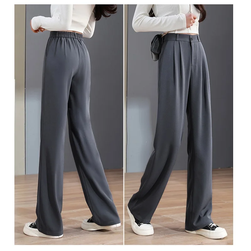 Suit Pants For Women Wide Leg Straight Pencil Pants High Waisted Casual Pants Suit Office Lady Korean Style Y2K Women Trousers