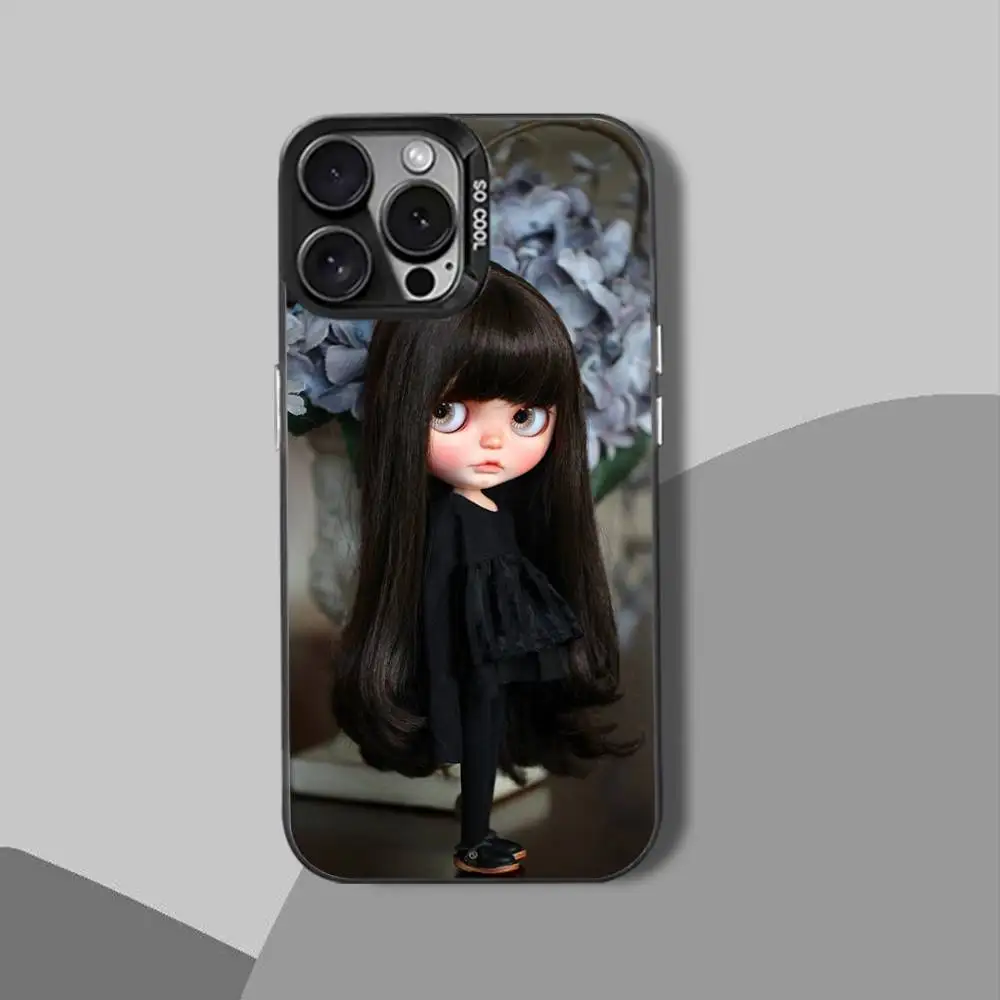 Capa de telefone fofa d-doll B-Blythe-es para iPhone 15,17,12,14,13,16,11, Mini, Max, Air, Plus, Pro, E Matte Protect Cover preta