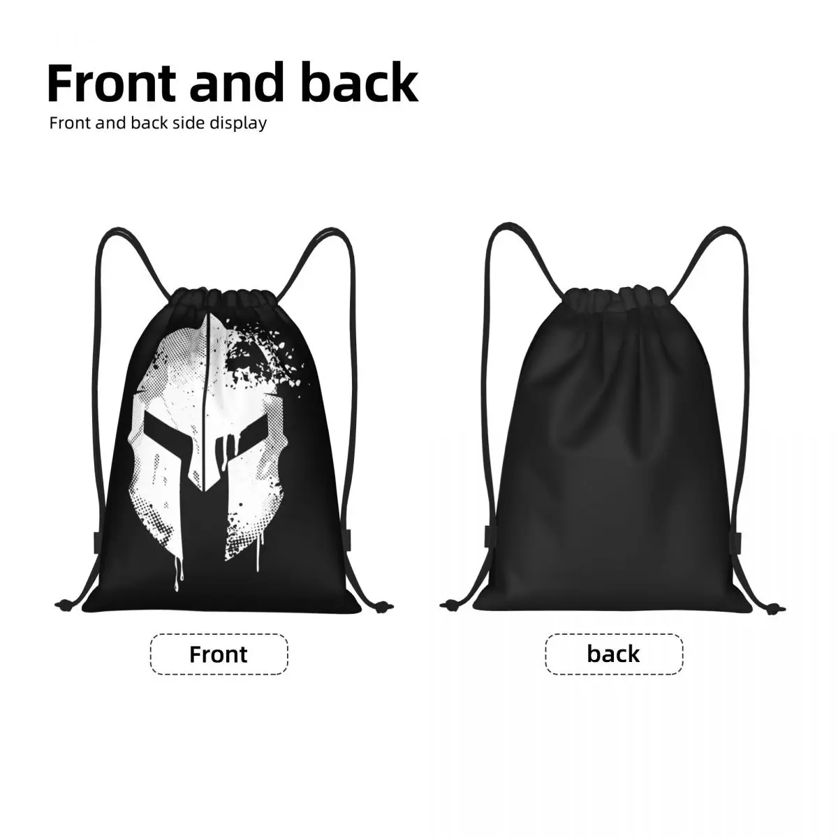 Spartan Helmet Drawstring Backpack Women Men Sport Gym Sackpack Foldable Sparta Warrior Training Bag Sack