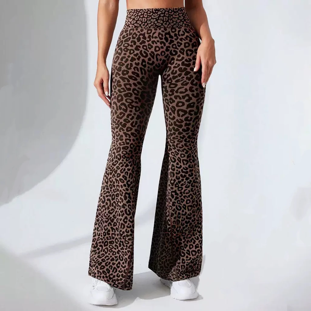 النساء ليوبارد متوهج طماق عالية الخصر الصالة الرياضية اللياقة البدنية تجريب بناطيل كاجوال اليوغا السراويل Scrunch التدريب الرياضي الجوارب #3