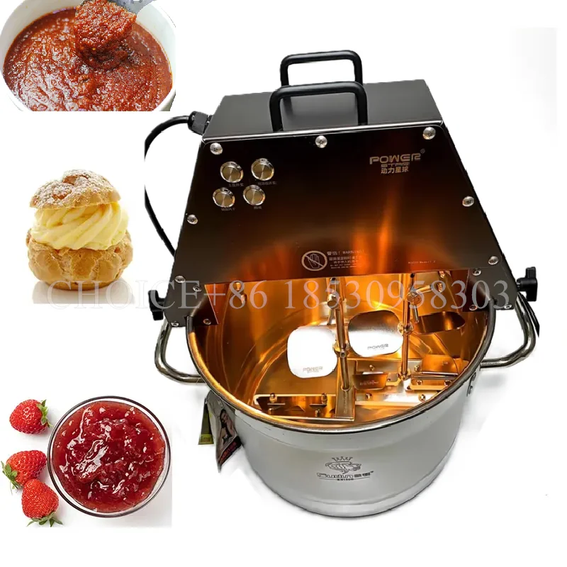 Multifunction Food Jam Stirrer Pot 10L Stir-Fry Machine Food Jam Sauce Mixing Wok 220V Automatic Stir Fry Machine