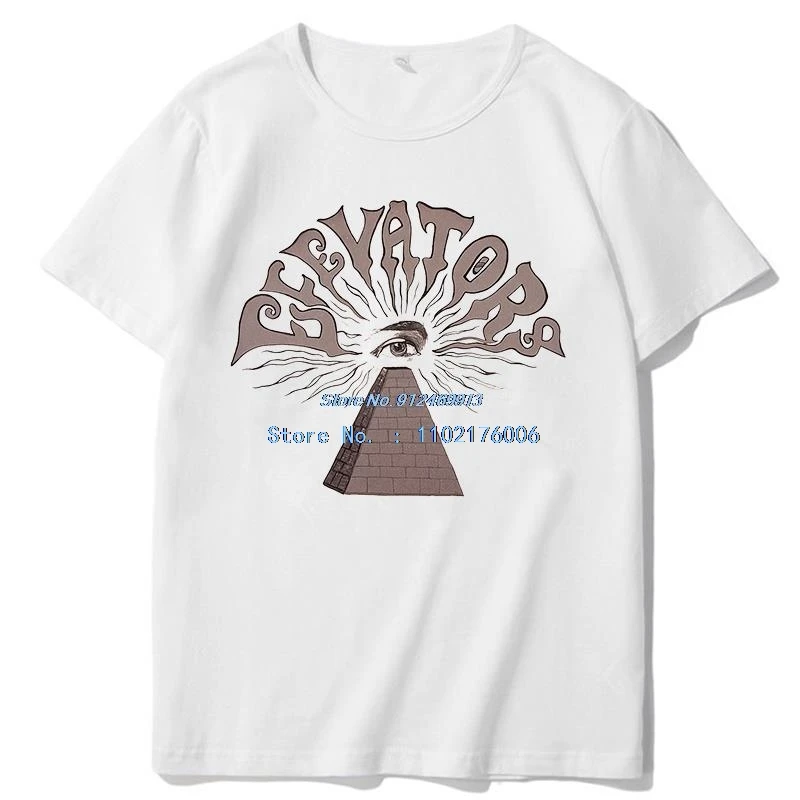 Men's Cotton Graphic T-Shirt Short Sleeve O-Neck Tee Fashion Print Top by the 13th Floor Elevators