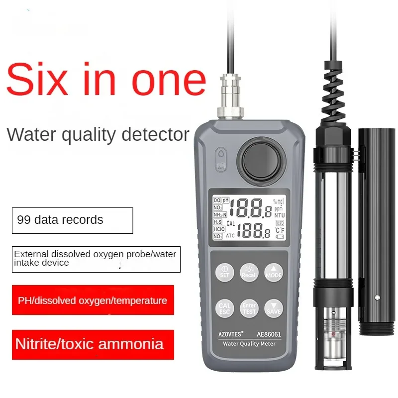 AE86061 multi-function water quality detector PH meter dissolved oxygen ammonia nitrogen nitrite test dissolved oxygen