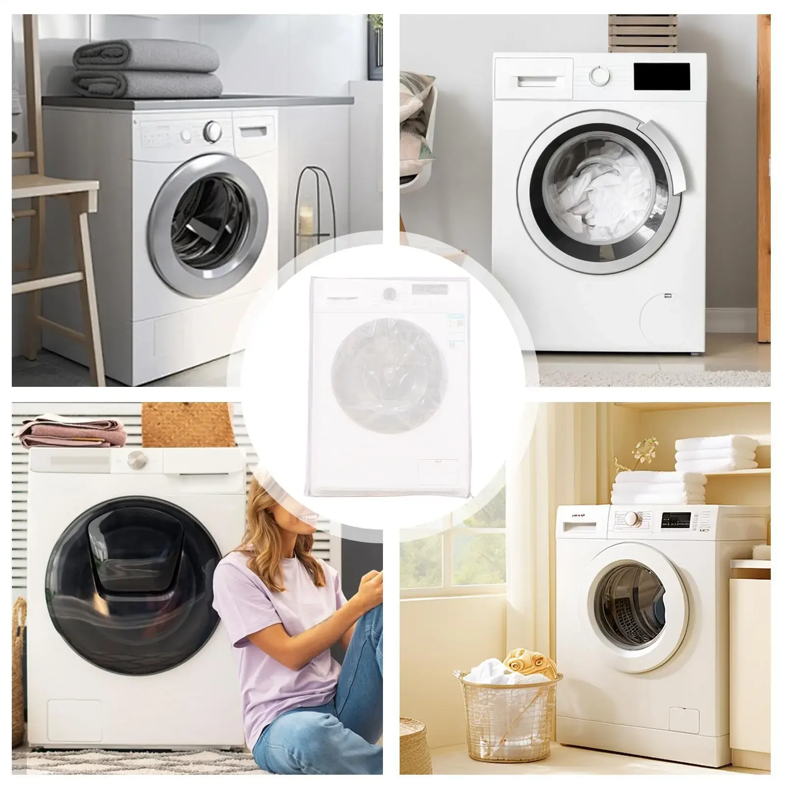Transparent Washing Machine Dustproof Cover Anti-Corrosion Cover For Automatic Roller Washing Machine Durable Waterproof Case